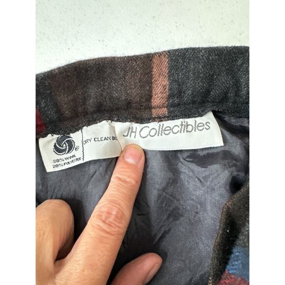 JH Collectibles Wool Blend Striped Checkboard Full Length Skirt Size 6 Lagenlook - Picture 9 of 13